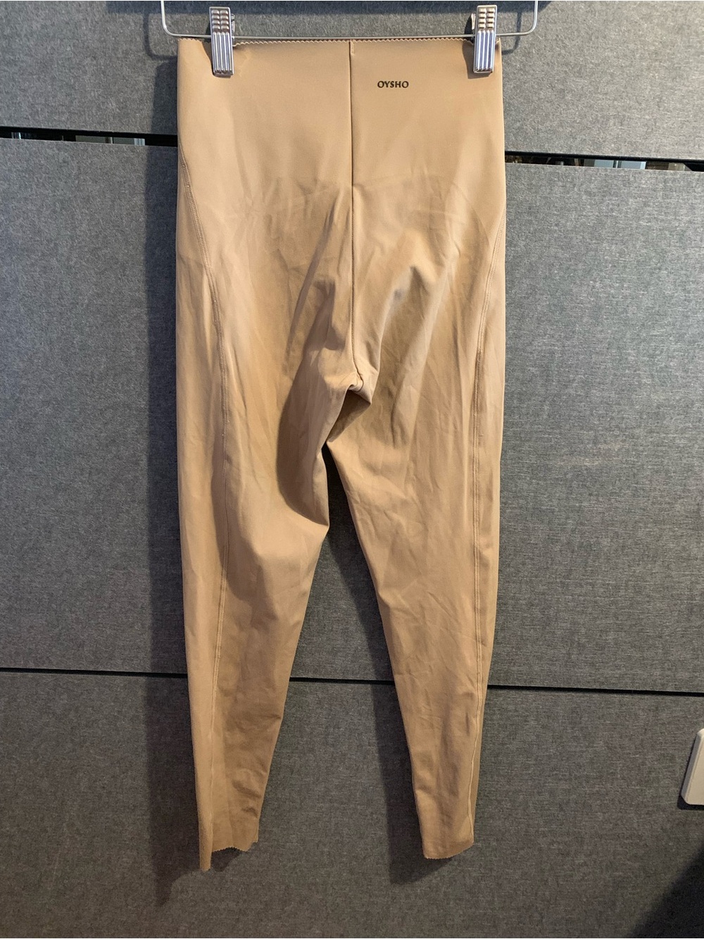 High-Waist Women's Leggings in Beige - Picture 3 of 8